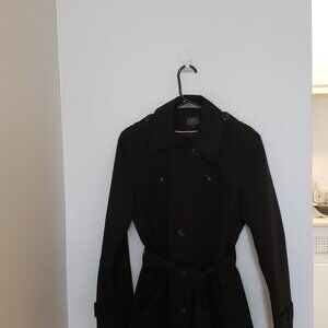 Women Trench Coat, M&S, Black, Size 8 US
